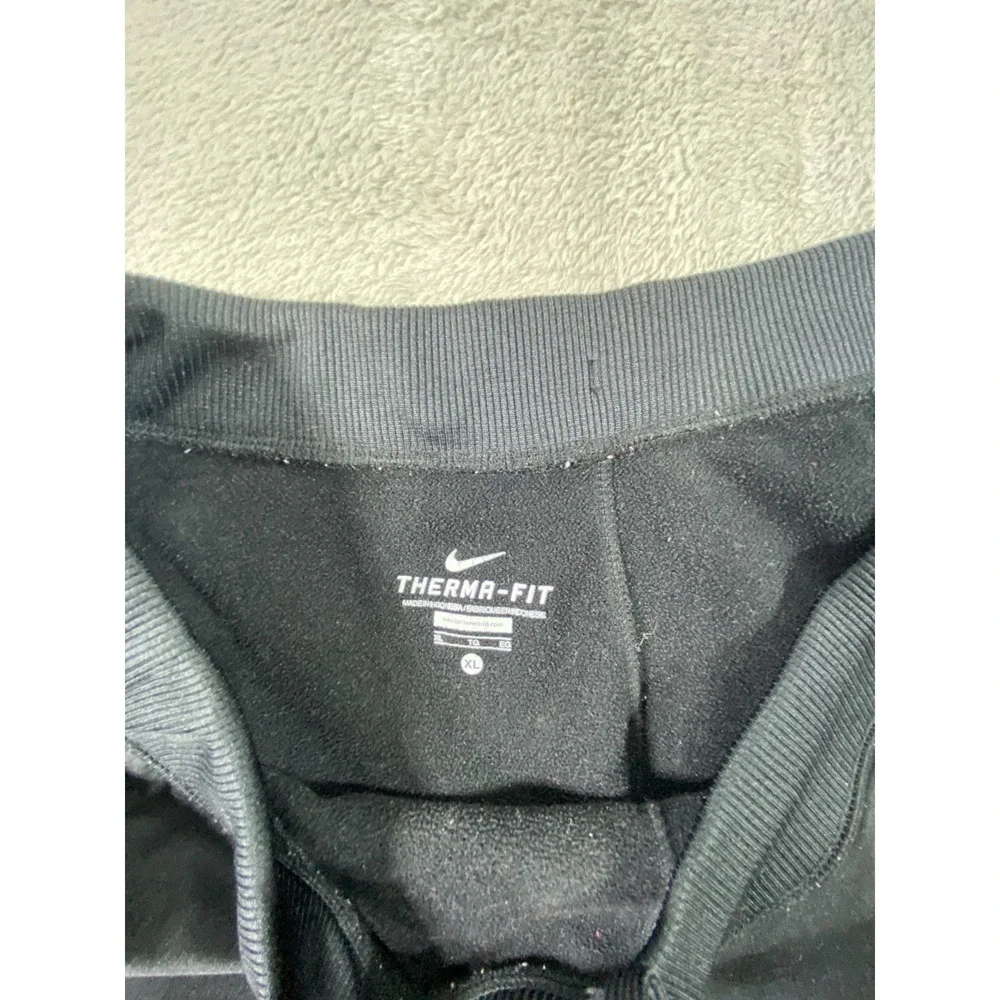 Nike Track Pants Mens XL Black Fleece‎ Lined Ankle Zip Therma-Fit Slash Pockets
